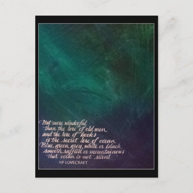 Postal Lovecraft Lore of Ocean Painting Calligraphy (Anverso)