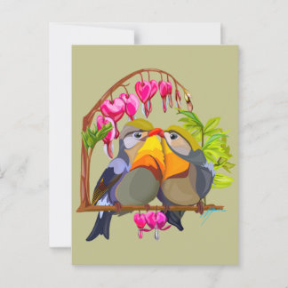 Postal Lovely Pekin Robin Bird Pair