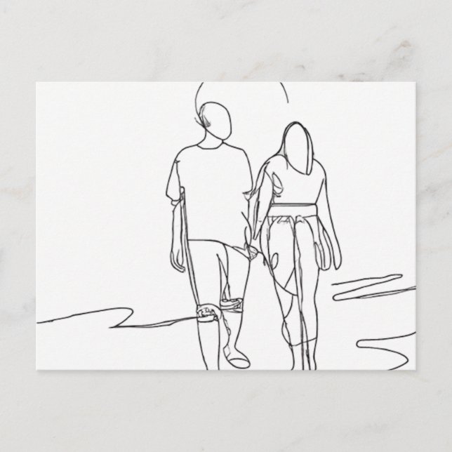 Postal Lovers on the Beach (Anverso)