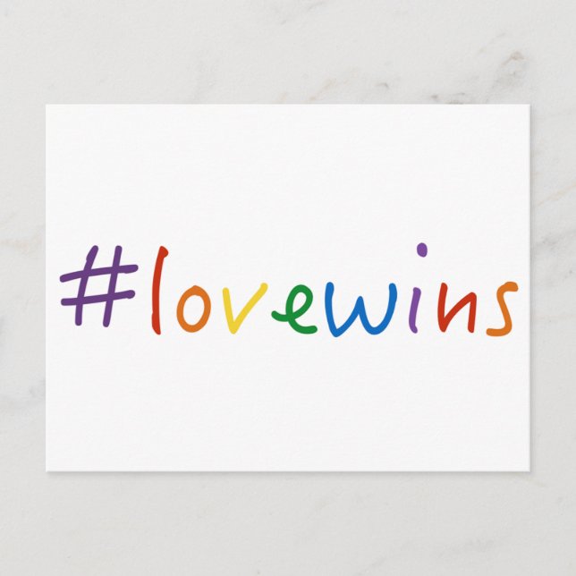 Postal #lovewins el amor gana el orgullo de la igualdad d (Anverso)