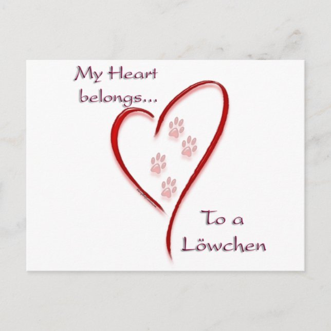 Postal Löwchen Heart Belongs (Anverso)