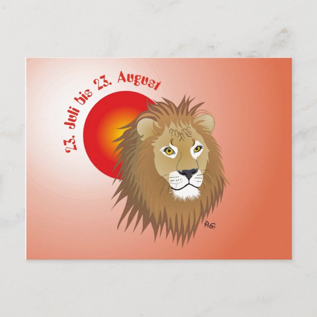 Postal Löwe Sternzeichen Postkarte (Anverso)