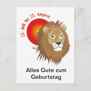 Postal Löwe Sternzeichen Postkarte