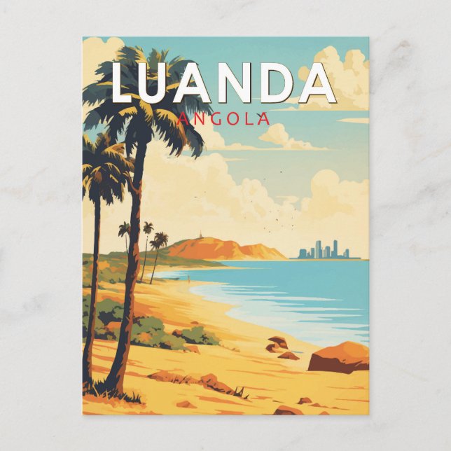 Postal Luanda Angola Viaje Arte Vintage (Anverso)