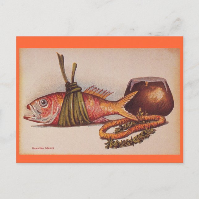 Postal Luau retro hawaiano (Anverso)