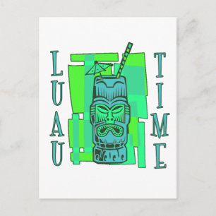 Postal Luau verde marino y azul