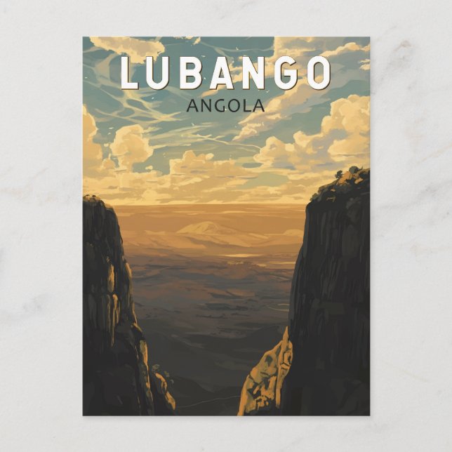 Postal Lubango Angola Viaje de arte (Anverso)