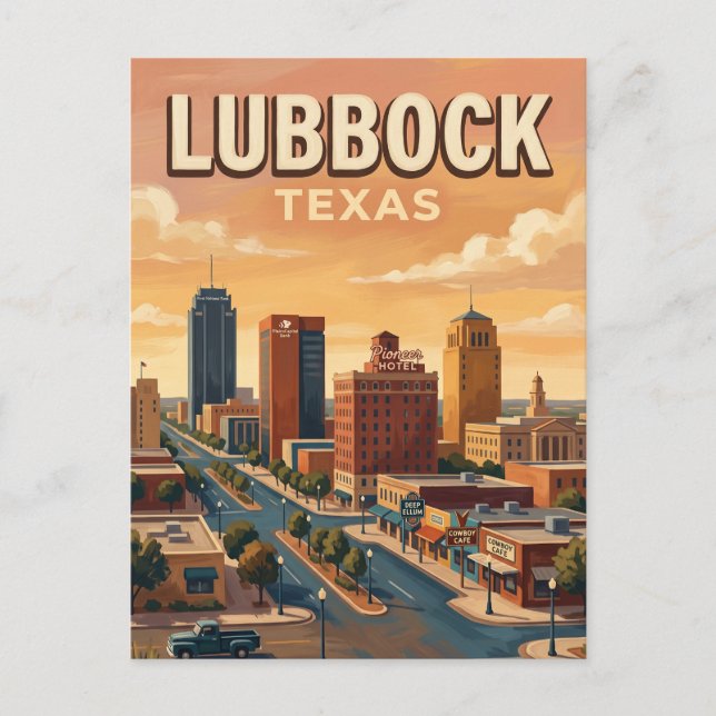Postal Lubbock Skyline Texas (Anverso)