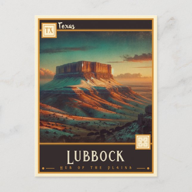Postal Lubbock, Texas | Vintage (Anverso)