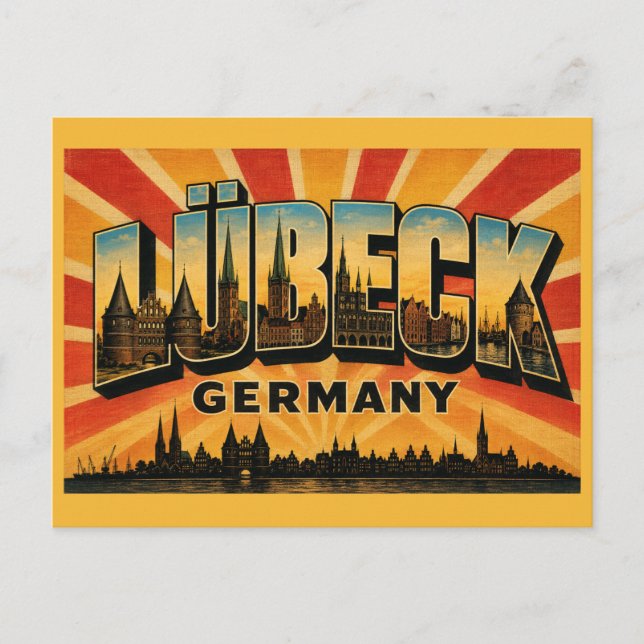 Postal Lübeck Alemania Holstentor (Anverso)