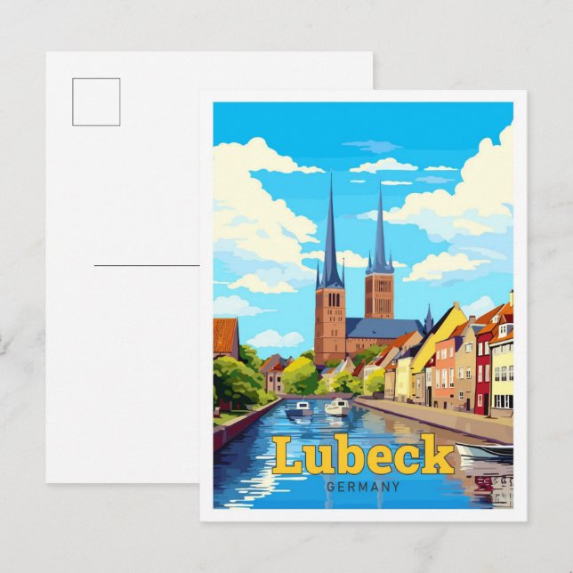 Postal Lubeck Alemania Viaje Arte Vintage (Anverso / Reverso)