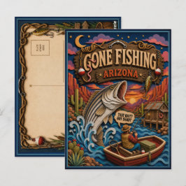 Postal lubina rayada de Arizona Gone Fishing