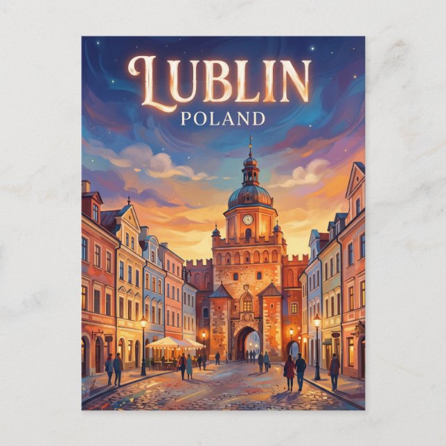 Postal Lublin Ciudad Vieja Polonia (Anverso)