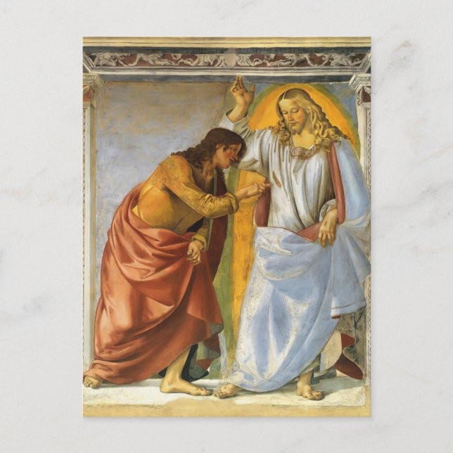 Postal Luca Signorelli: Cristo y el Thomas dudoso (Anverso)