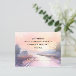 Postal Lucas 18:27 Jesús respondió Posible con la Biblia 