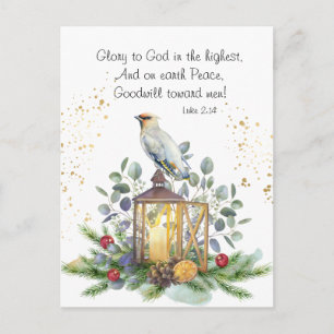Postal Lucas 2:14 Gloria a Dios en las alturas Navidad