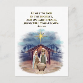 Postal Lucas 2:14 Gloria a los Navidades de la Natividad