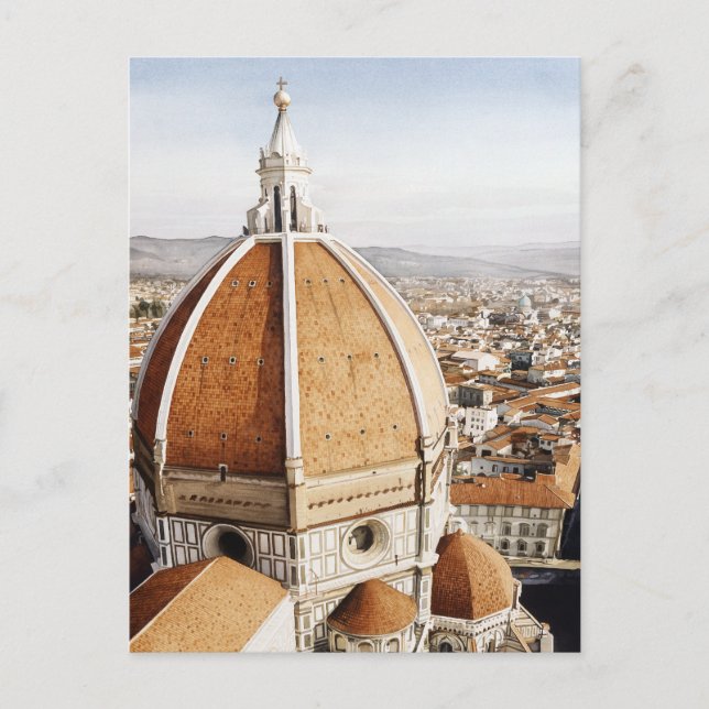 Postal "Luce di Firenze" La acuarela del Duomo Italia (Anverso)