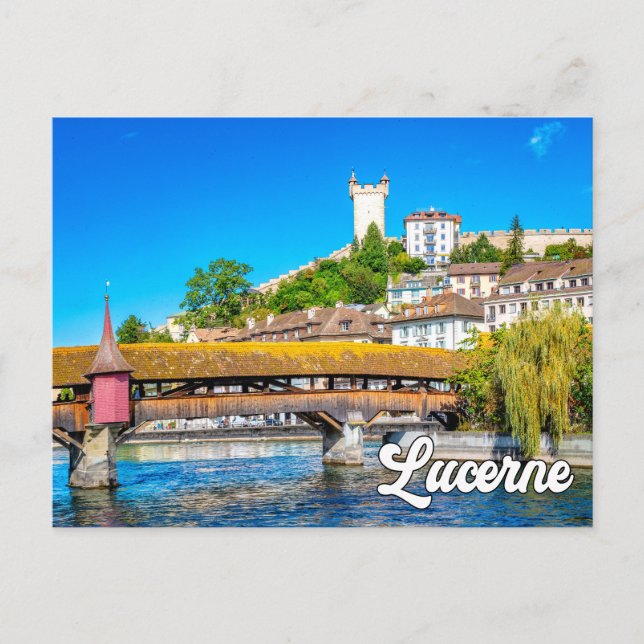 Postal Lucerna, Suiza (Anverso)
