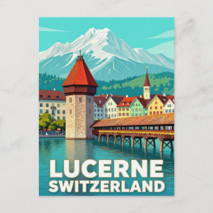 Postal Lucerna Suiza Viajes Vistas al Lago