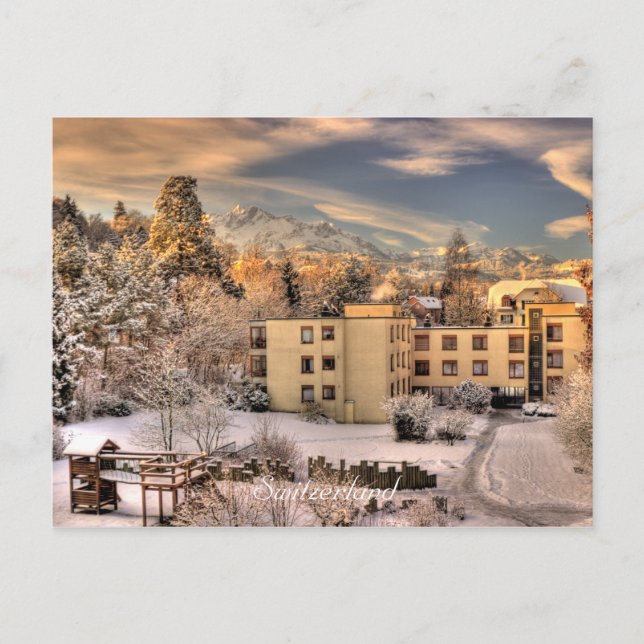 Postal Lucerne Suiza Monte Pilatus Fotografía HDR (Anverso)