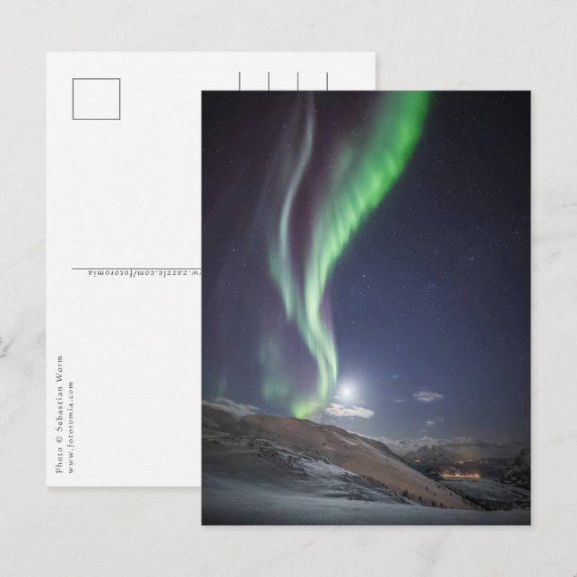 Postal Luces boreales (Anverso / Reverso)