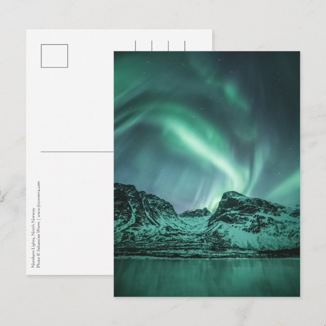 Postal Luces boreales (Anverso / Reverso)