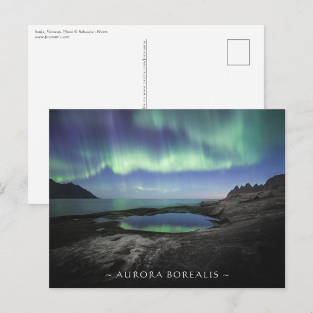 Postal Luces boreales (Anverso / Reverso)