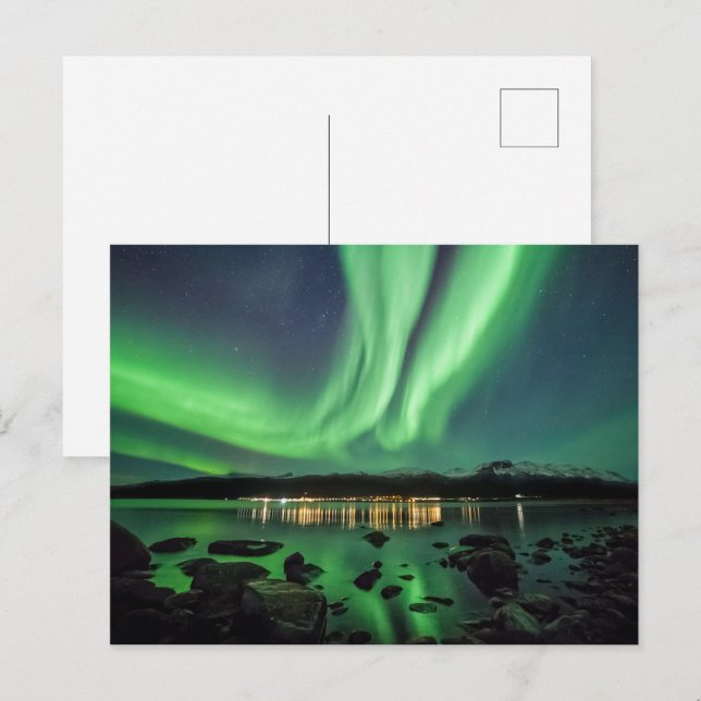 Postal Luces boreales (Anverso / Reverso)