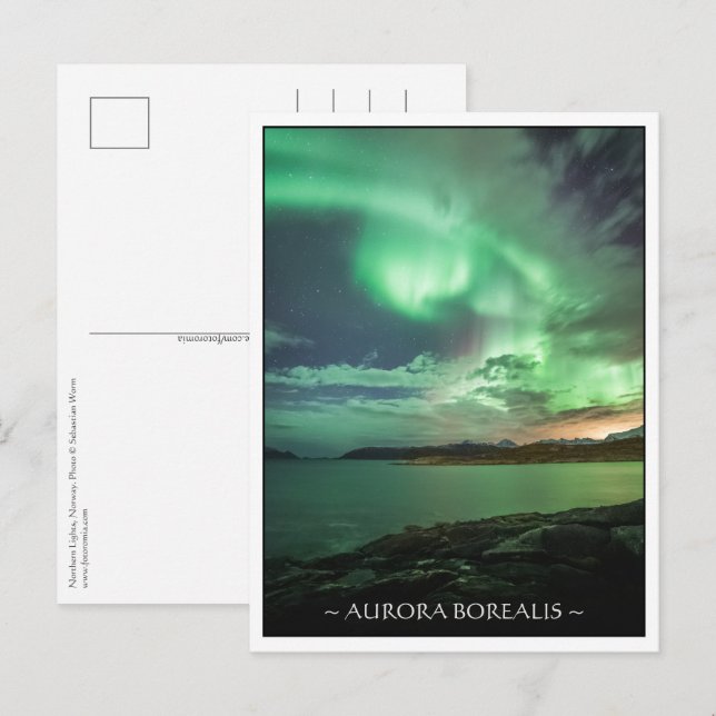 Postal Luces boreales (Anverso / Reverso)