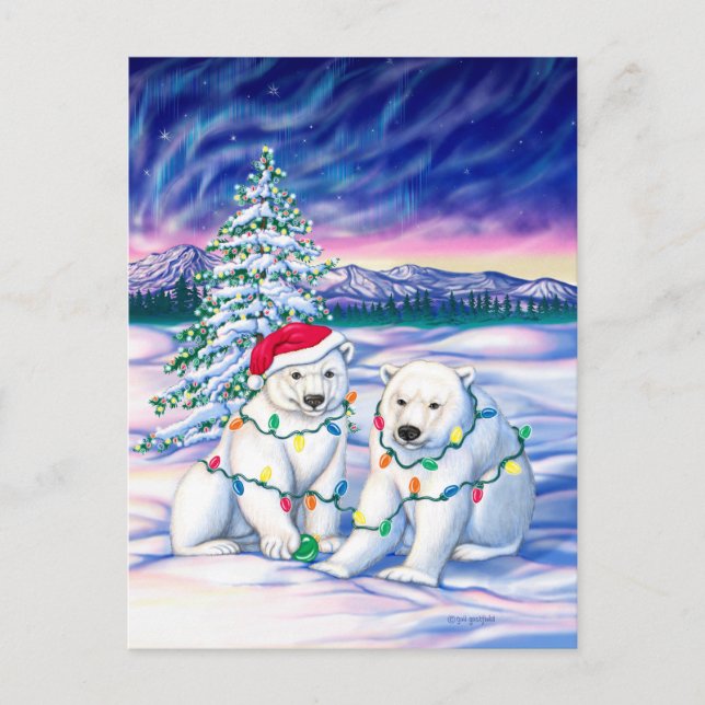 Postal Luces boreales (Anverso)