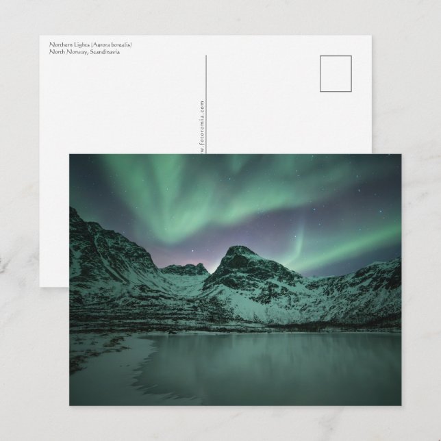 Postal Luces boreales (Anverso / Reverso)