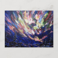 Luces boreales Aurora Resumen Pintura de arte