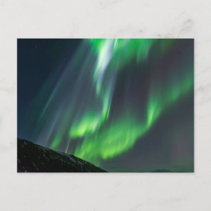 Postal Luces boreales brillantes   Islandia septentrional