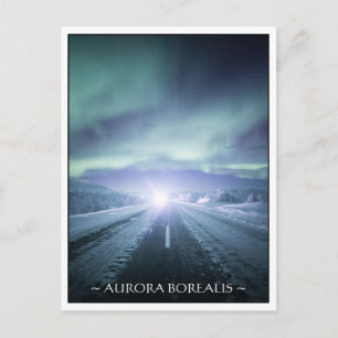 Postal Luces boreales de Finlandia