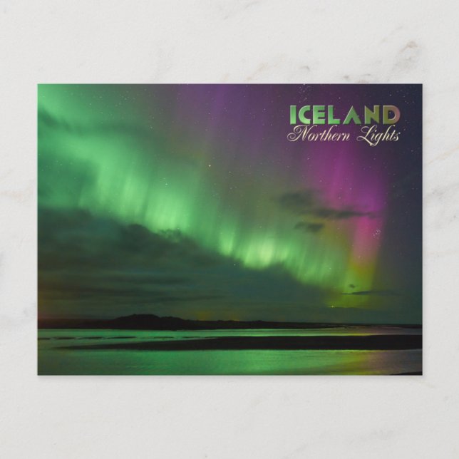 Postal Luces boreales de Islandia (Anverso)