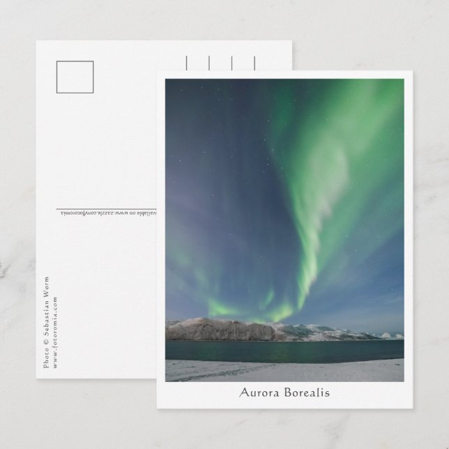 Postal Luces boreales de Noruega (Anverso / Reverso)