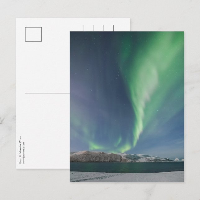 Postal Luces boreales de Noruega (Anverso / Reverso)