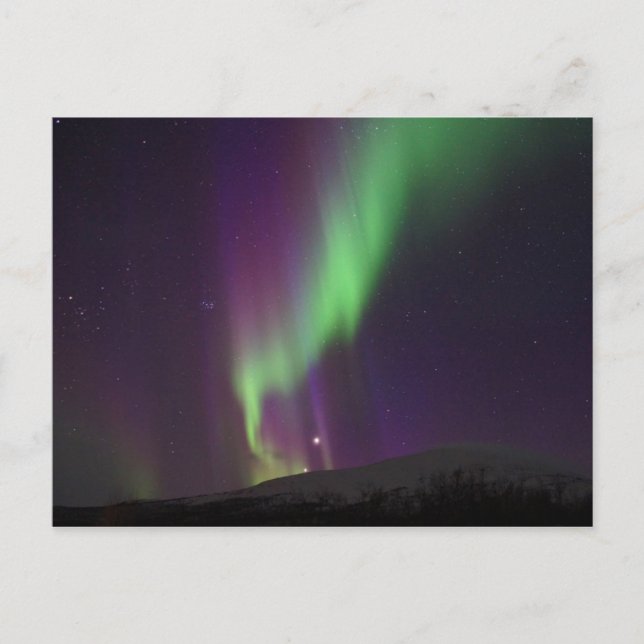 Postal Luces boreales en Lappland, Suecia (Anverso)