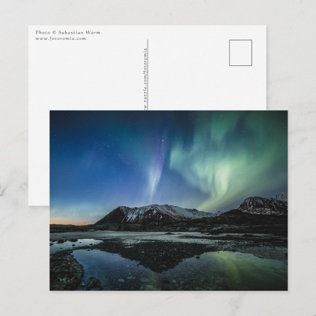 Postal Luces boreales Lofoten (Anverso / Reverso)