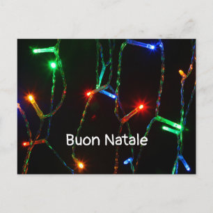 Postal Luces coloridas para Navidades de "Buon Natale"
