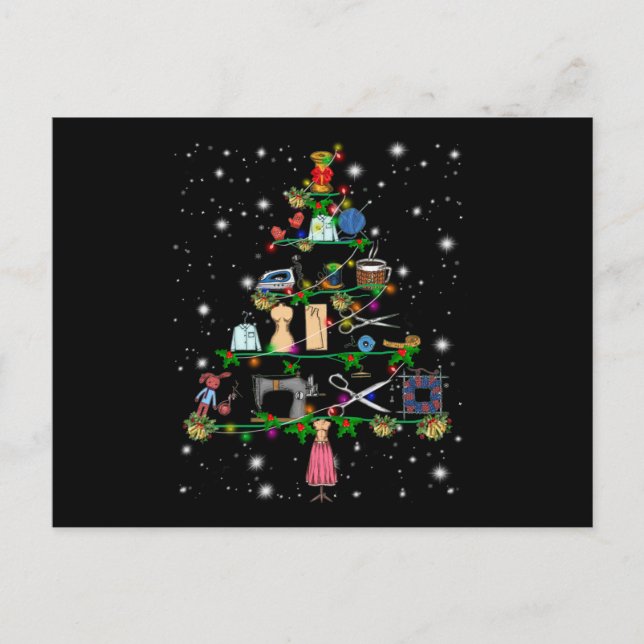 Postal Luces Cubiertas de árbol de Navidad de Equipos de  (Anverso)