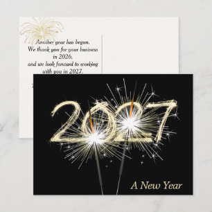 Postal Luces de Año Nuevo 2027 para Negocios