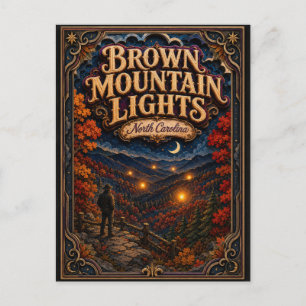 Postal Luces de Brown Mountain North Carolina Leyenda Pop