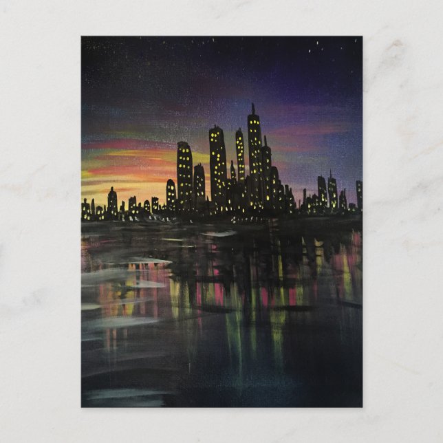 Postal Luces de ciudad (Anverso)