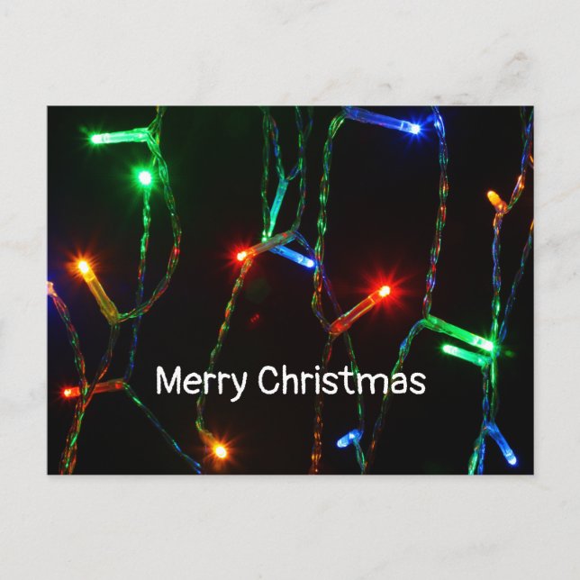 Postal Luces de colores "Feliz Navidad" (Anverso)