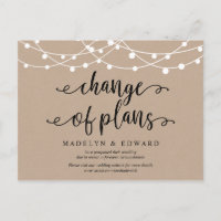 Luces de cuerdas, cambio de planes, boda pospuesto