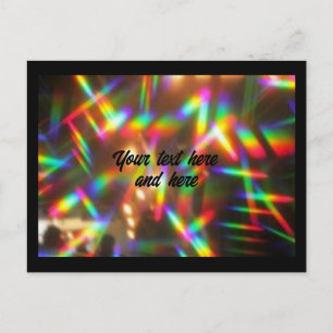 Postal luces de disco holograma flor de cristal primo