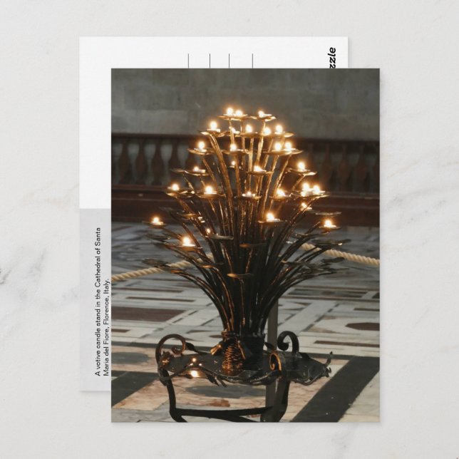 Postal Luces de fe, Florencia, Italia - (Anverso / Reverso)