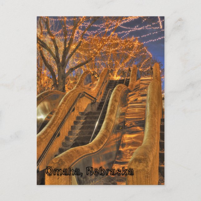 Postal Luces de invierno de Omaha Nebraska (Anverso)